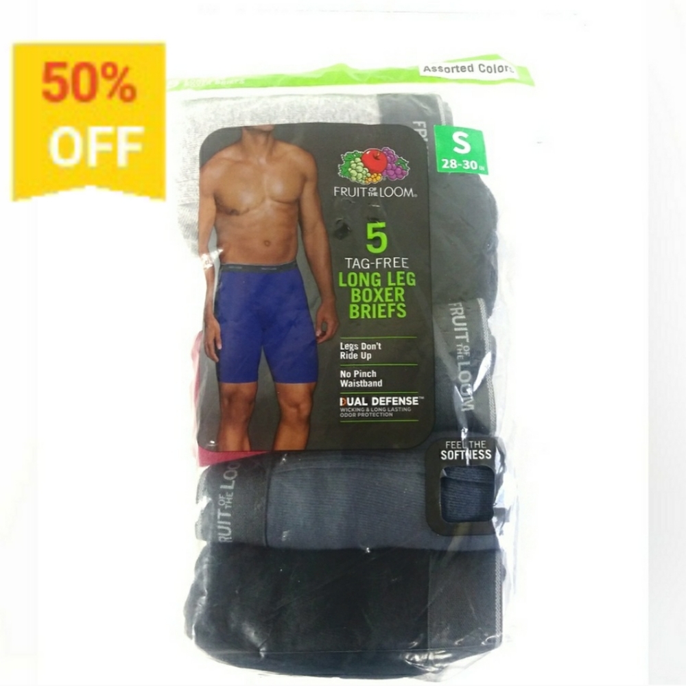 Fruit of the Loom Long Leg Boxer Briefs Sm